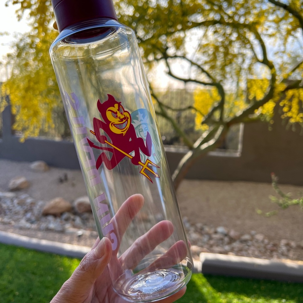 Starbucks ASU plastic water bottle. NWT Arizona State University. Sun Devils.